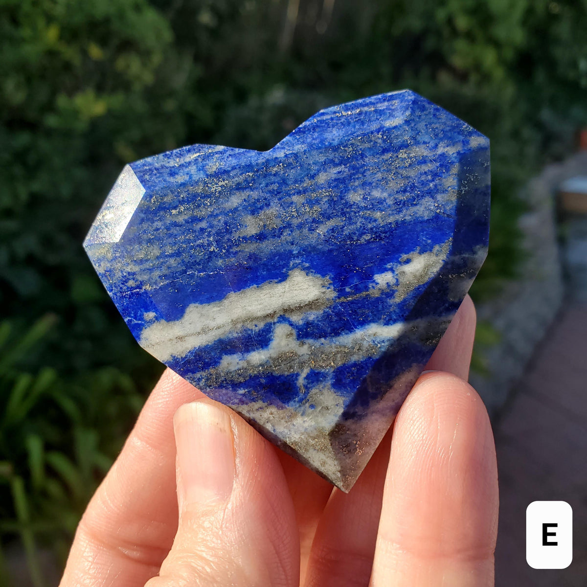 Small Lapis Lazuli Faceted Heart - Speak Your Truth, Communication, Personal Power - Lapiz Lazuli Crystal Heart Healing Gemstone