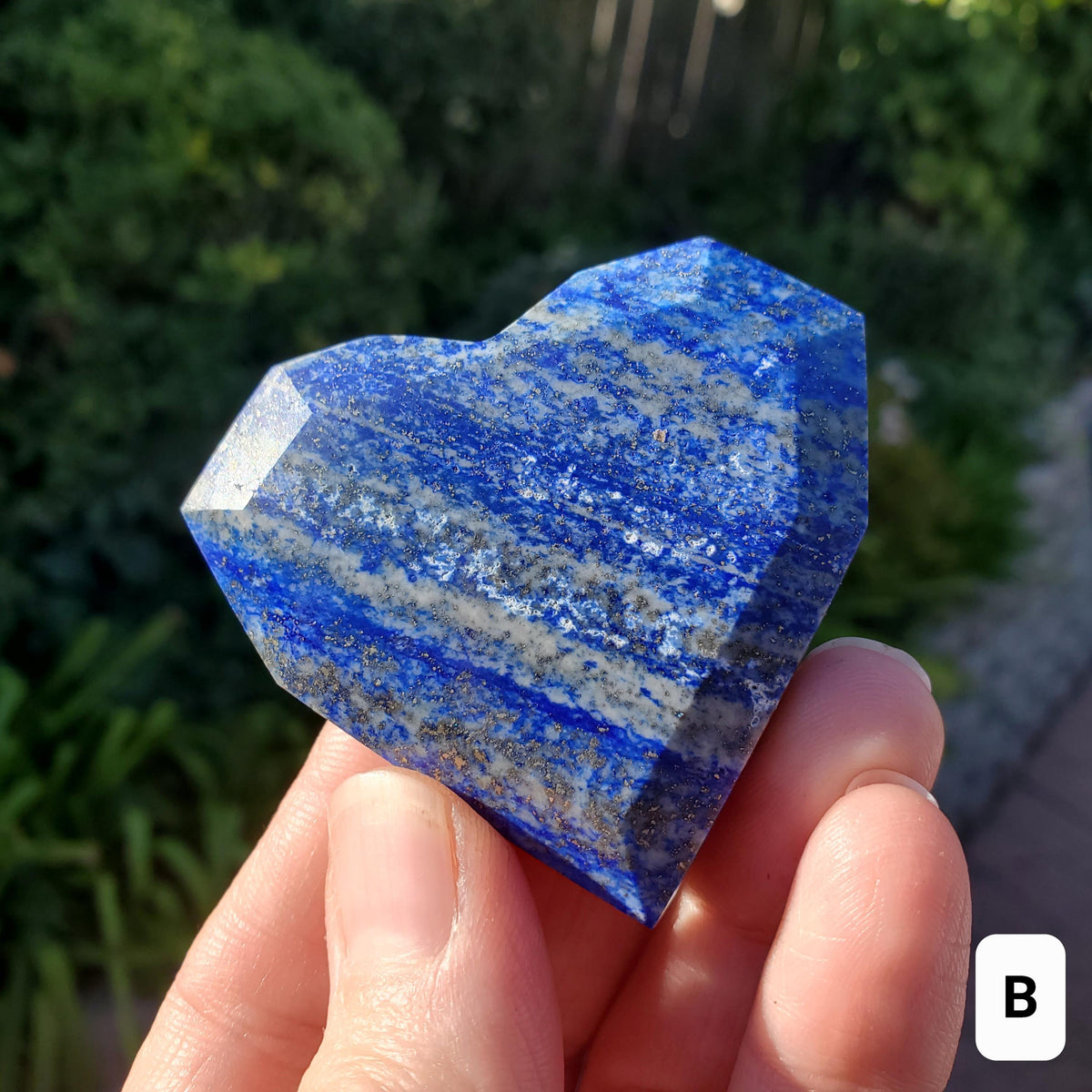 Small Lapis Lazuli Faceted Heart - Speak Your Truth, Communication, Personal Power - Lapiz Lazuli Crystal Heart Healing Gemstone