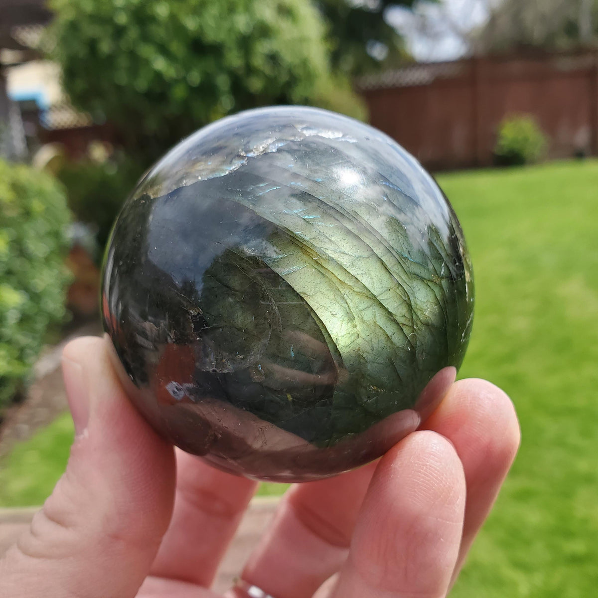 Flashy Labradorite Sphere - Awareness, Connection, Intuition - Crystal Ball Labradorite Healing Crystal Gemstone