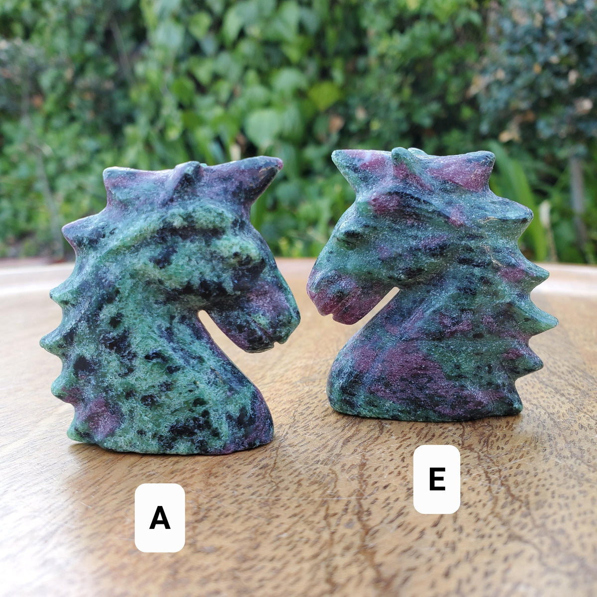 Small Ruby Zoisite Unicorn with UV reactive Ruby - Courage, Strength, Connects Our Hearts and Brain - Ruby Unicorn Carving Healing Gemstone