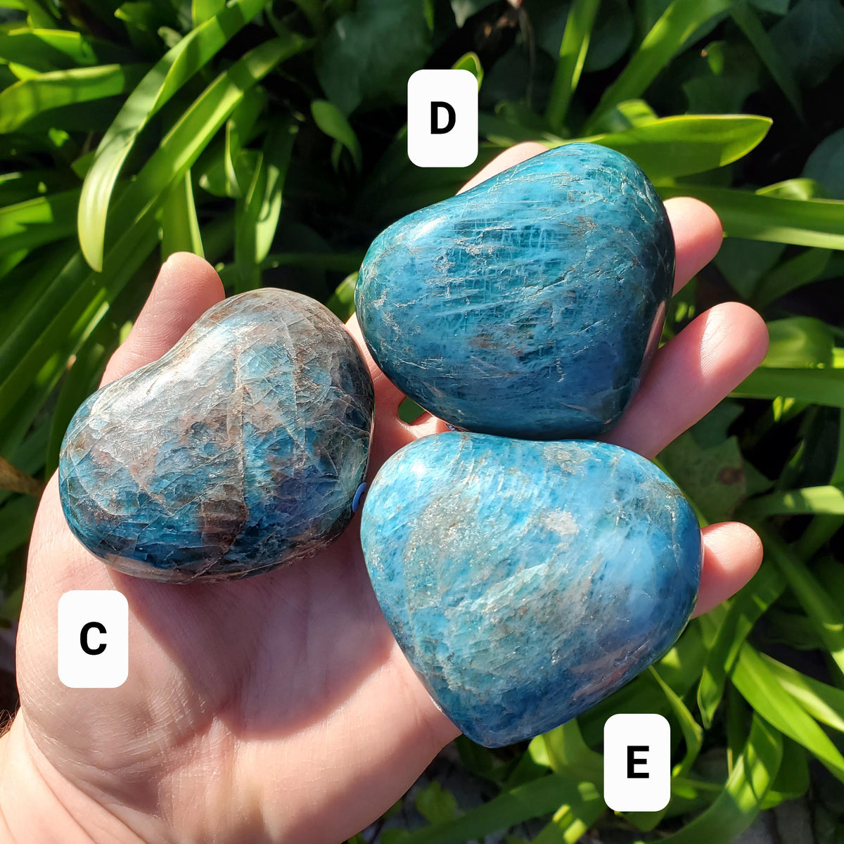 Chunky Blue Apatite Heart - Intuition, Mental Clarity, Manifestation - Puffy Blue Crystal Heart Healing Gemstones