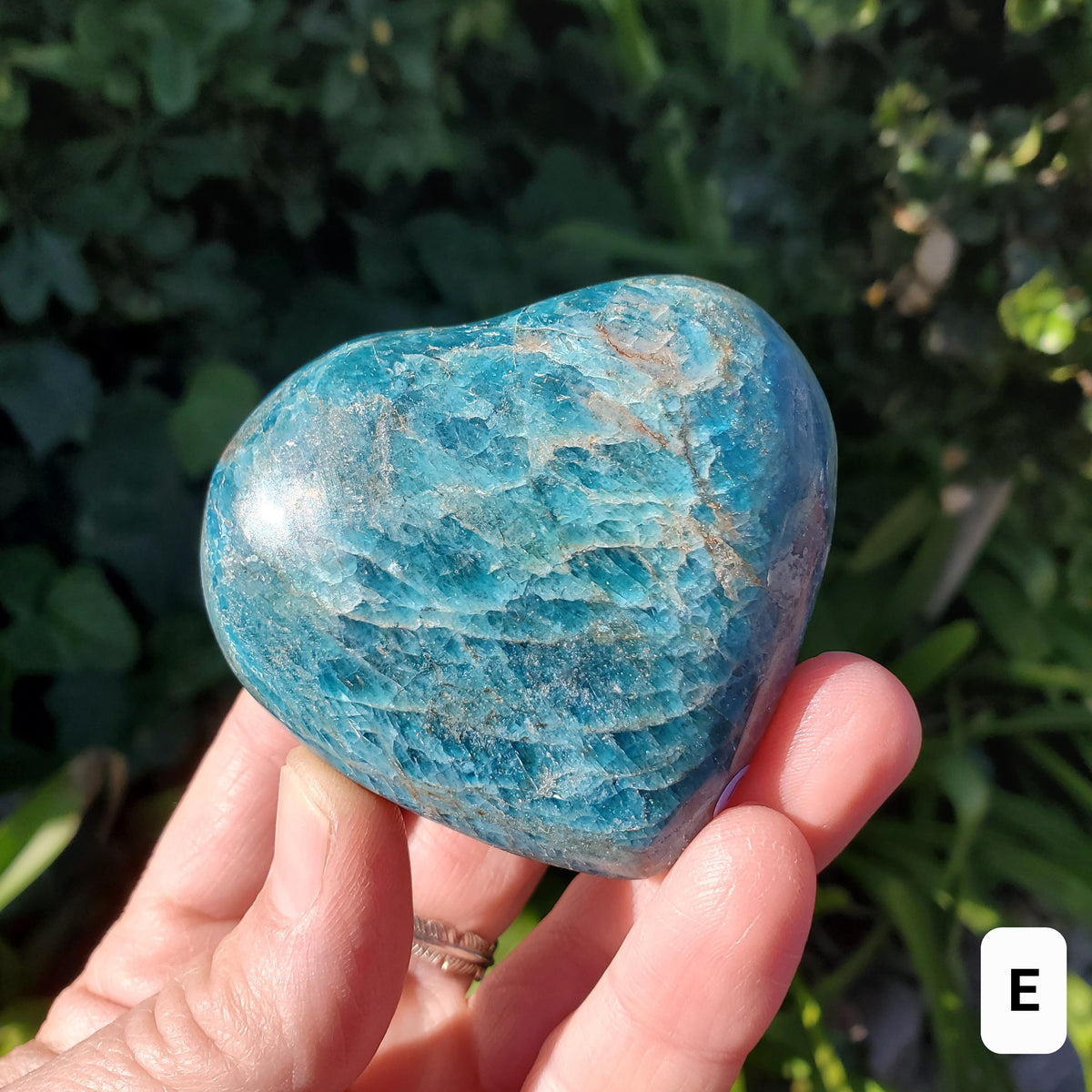 Chunky Blue Apatite Heart - Intuition, Mental Clarity, Manifestation - Puffy Blue Crystal Heart Healing Gemstones