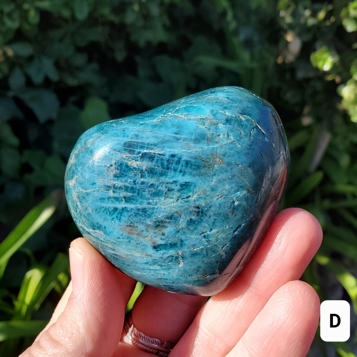 Chunky Blue Apatite Heart - Intuition, Mental Clarity, Manifestation - Puffy Blue Crystal Heart Healing Gemstones