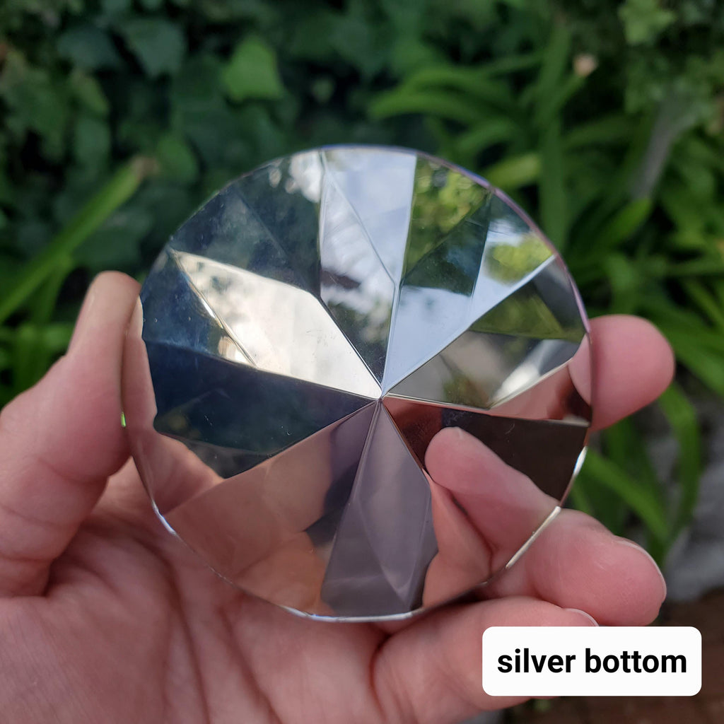 Aura Glass Faceted Diamond - Beautiful Light Reflecting Diamond - Paper Weight, Vanity, Desk, Office, Home Decor, Rainbow Diamond Suncatcher