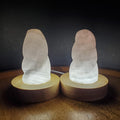 Pink Calcite Flame Accent Light - UV Reactive Stone - Emotional Healing, Pure Love - Pink Mangano Healing Gemstone Vanity Lamp Mood Light