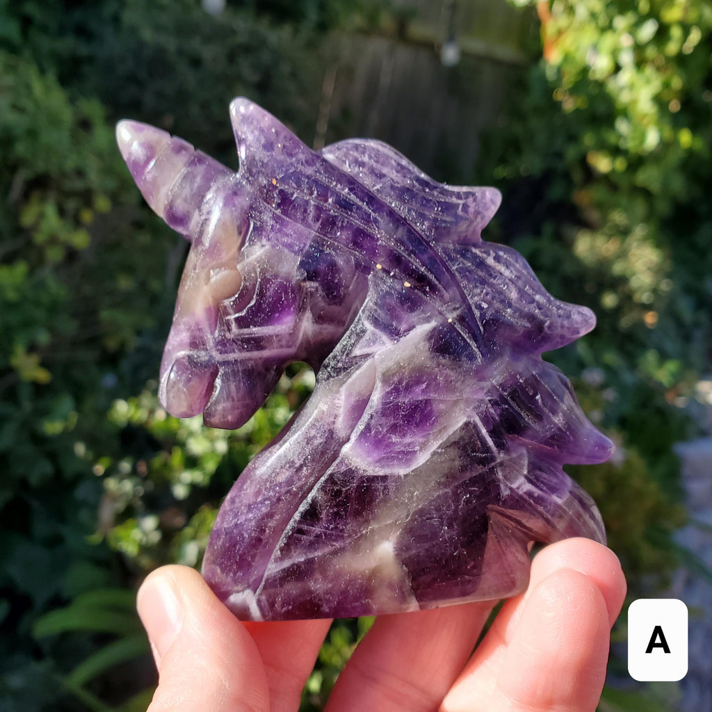 Dream Amethyst Unicorn - Calming, Energetic Protection, Positivity, Divine Love - Purple Amethyst Crystal Unicorn Healing Gemstones
