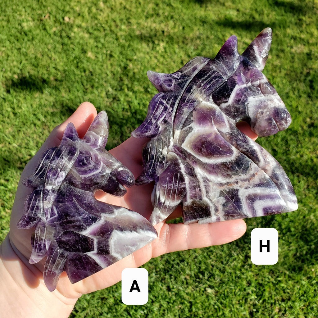 Dream Amethyst Unicorn - Calming, Energetic Protection, Positivity, Divine Love - Purple Amethyst Crystal Unicorn Healing Gemstones