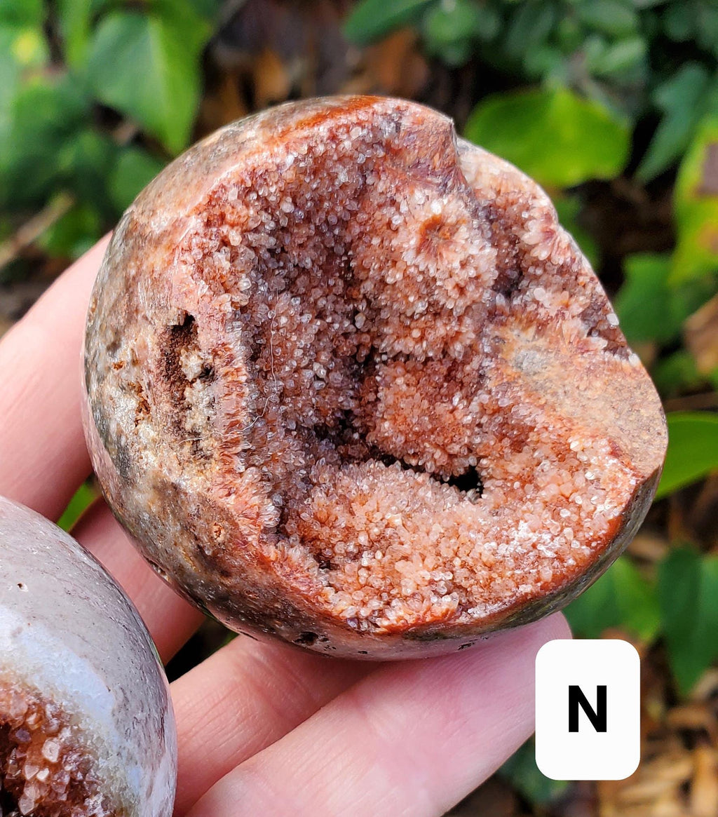 Sphalerite Druzy Sphere (Listing 1 of 2) - Protection, Grounding, Energy, Strength, Confidence - Pink Druzy Crystal Ball Healing Gemstone