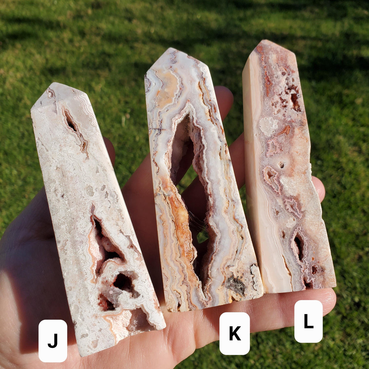 Pink Lace Agate Druzy Tower - Balance of the Physical, Mental & Emotional - Pink Crystal Tower Healing Point Obelisk Gemstone Home Decor
