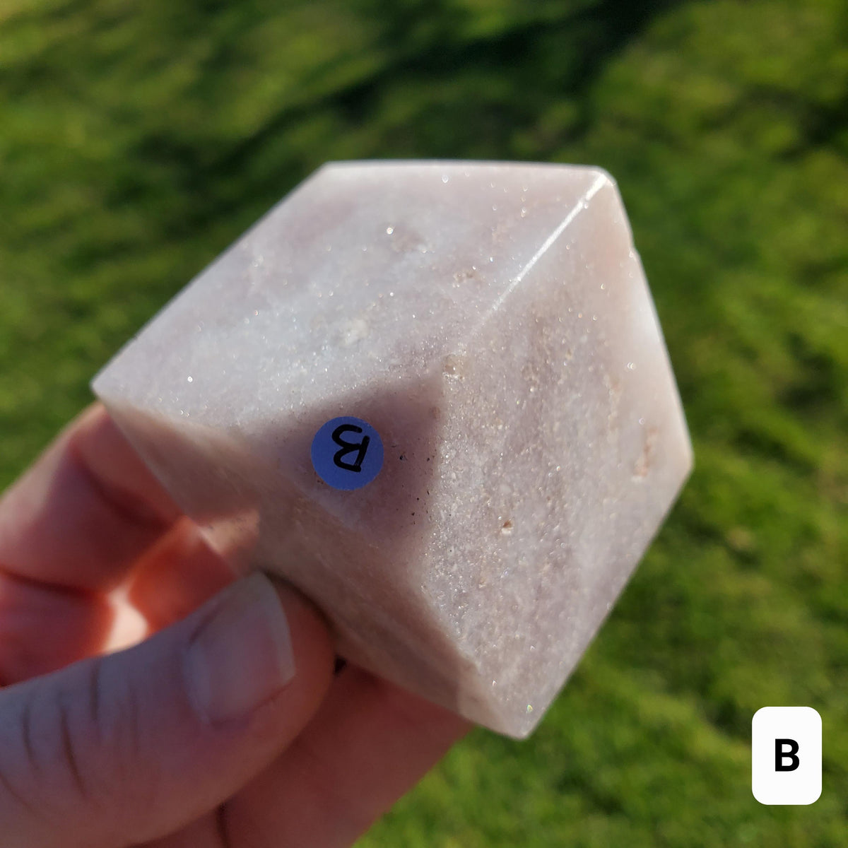 Pink Amethyst Standing Cube - Feminine, Balancer, Healer, Womb-Warmer, Comforter - Crystal Amethyst Cube Healing Gemstones Vanity Decor