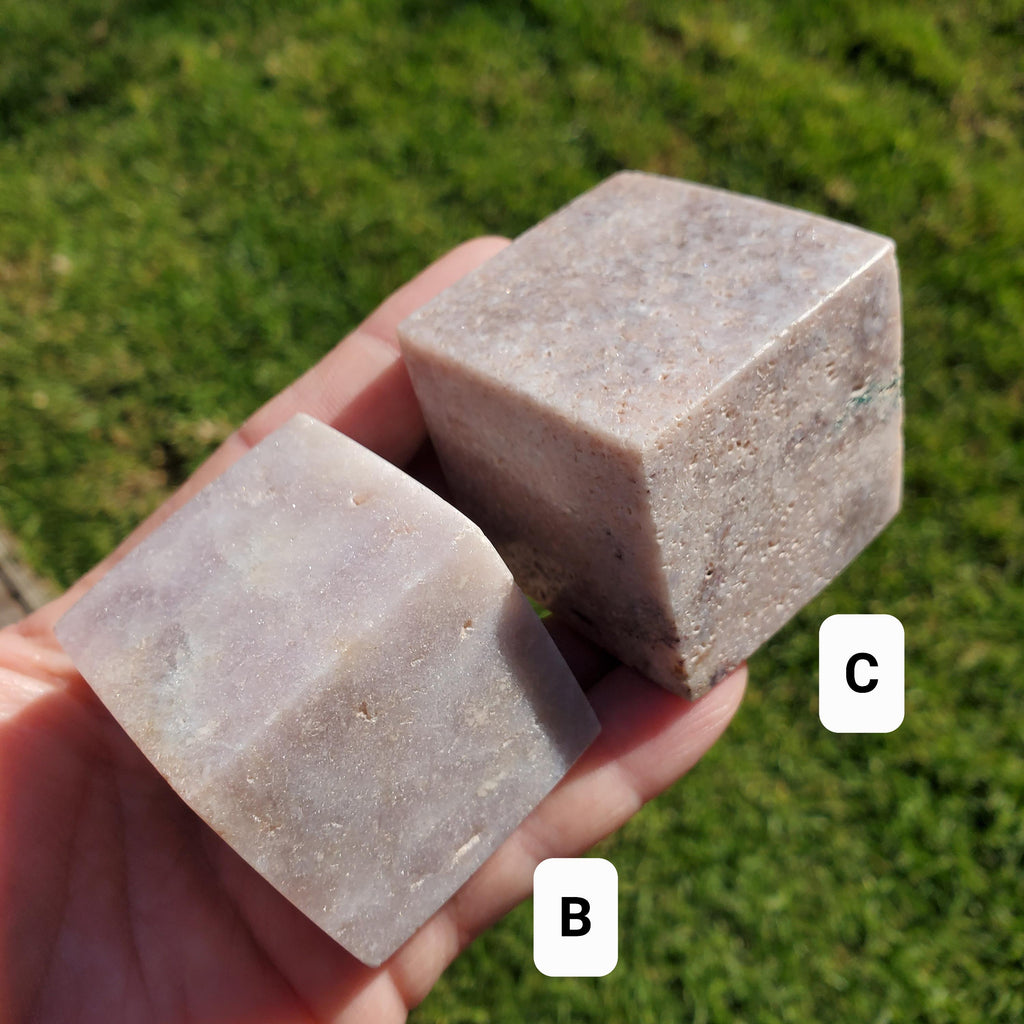 Pink Amethyst Standing Cube - Feminine, Balancer, Healer, Womb-Warmer, Comforter - Crystal Amethyst Cube Healing Gemstones Vanity Decor
