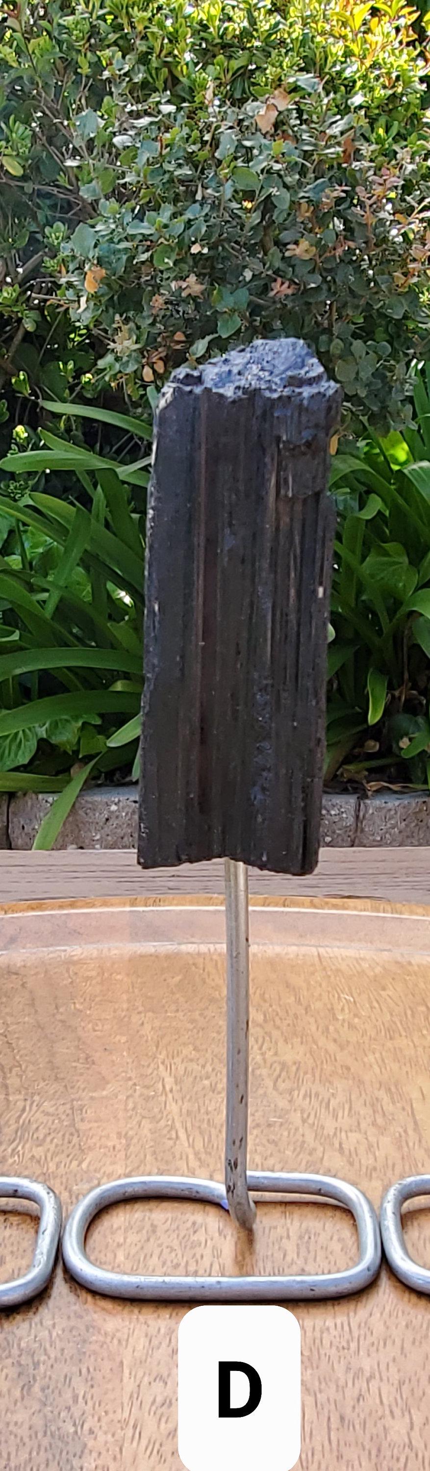 Raw Black Tourmaline on Stand - Energetic Protection, Grounding, Deflects Negativity - Tourmaline Healing Crystals Gemstone