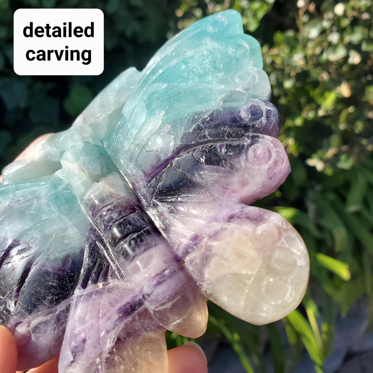 Beautiful Rainbow Fluorite Butterfly - Mental Clarity, Stability, Concentration, Protection - Fluorite Healing Butterfly Crystal
