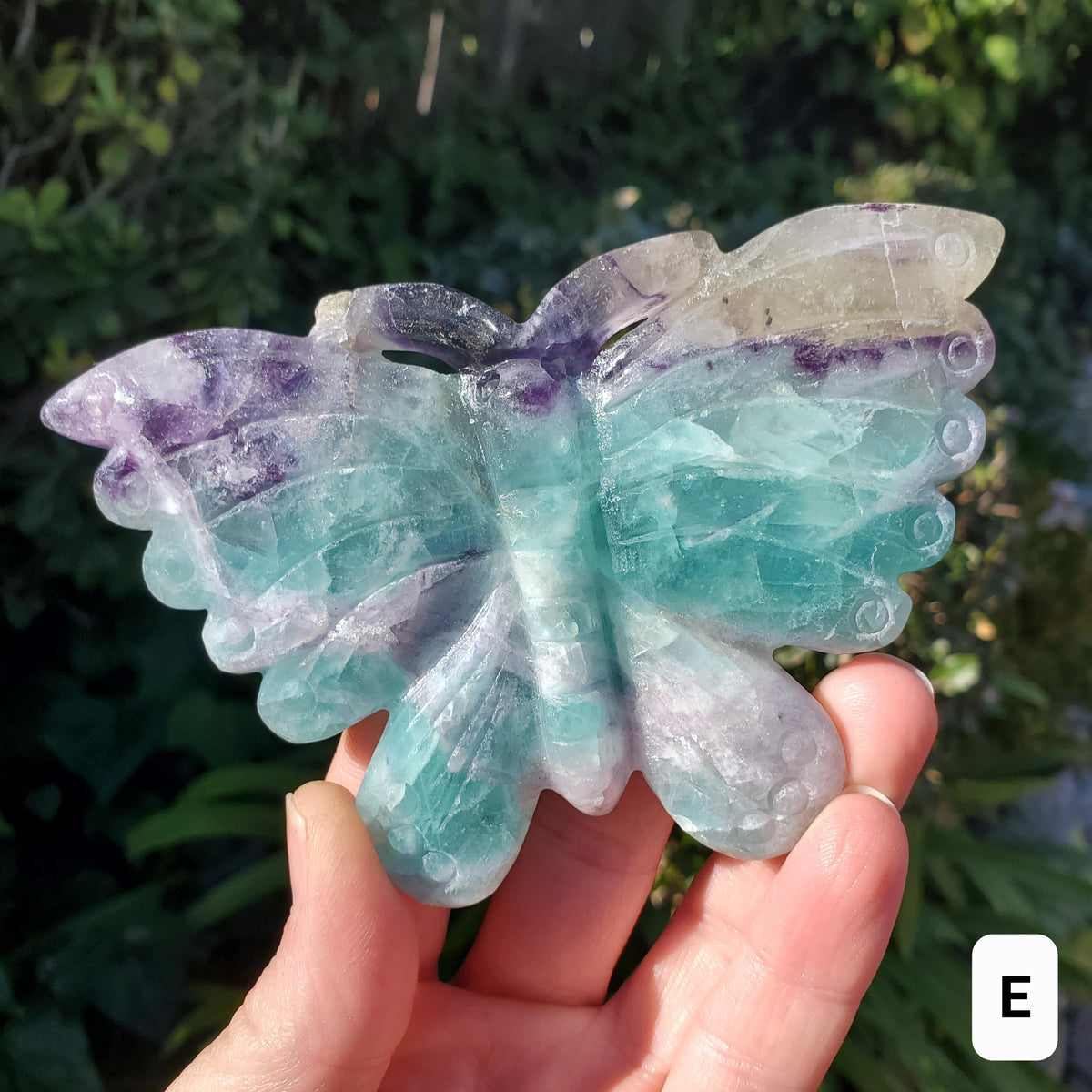 Beautiful Rainbow Fluorite Butterfly - Mental Clarity, Stability, Concentration, Protection - Fluorite Healing Butterfly Crystal