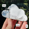 Druzy Dendrite Snow Agate Cloud - Balances Females Ying Yang Energy - 3" White Plume Druzy Agate Cloud Healing Crystals Gemstone