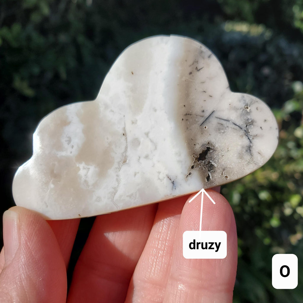 Druzy Dendrite Snow Agate Cloud - Balances Females Ying Yang Energy - 3" White Plume Druzy Agate Cloud Healing Crystals Gemstone