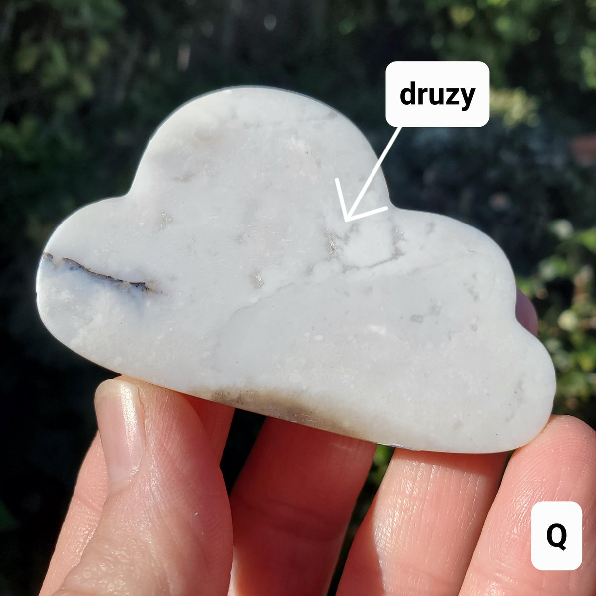 Druzy Dendrite Snow Agate Cloud - Balances Females Ying Yang Energy - 3" White Plume Druzy Agate Cloud Healing Crystals Gemstone