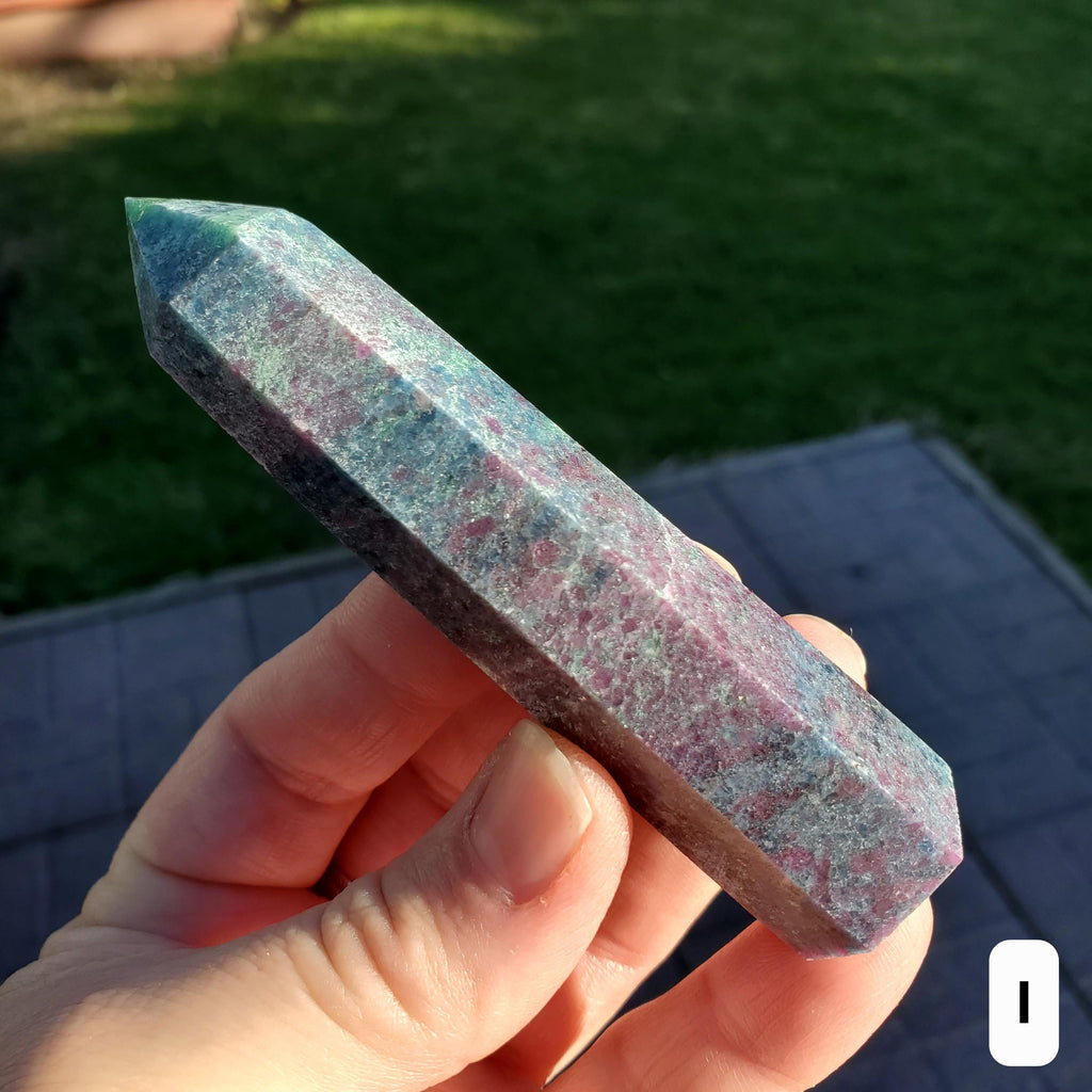 Ruby Kyanite Tower with UV light - Glowing UV Reactive Stone - Focus, Concentrate, Positivity, Balance Emotions - Ruby Crystal Point