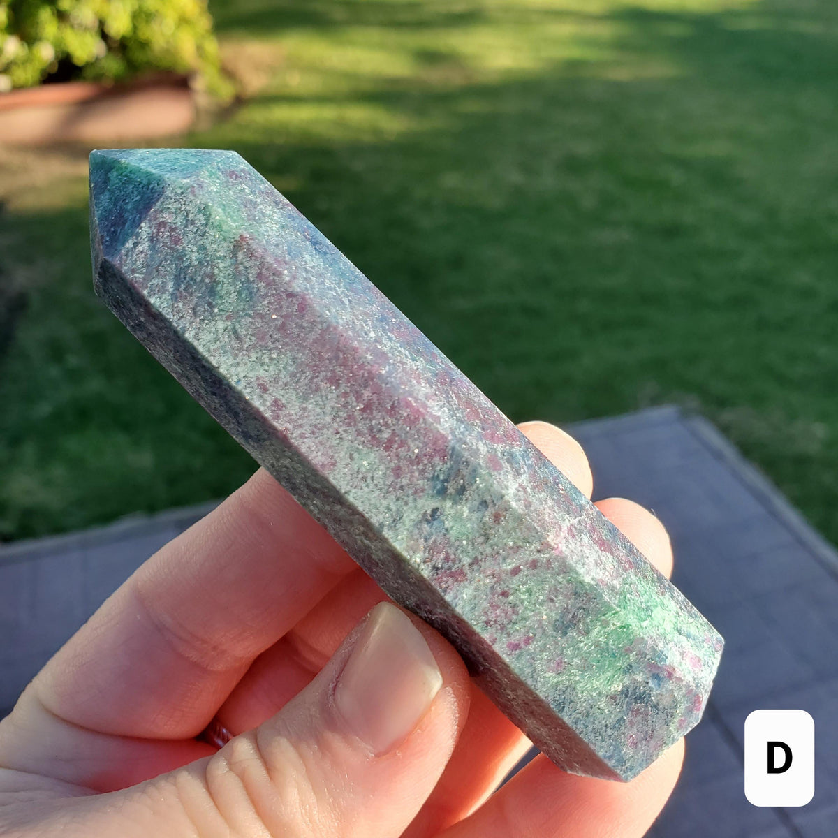 Ruby Kyanite Tower with UV light - Glowing UV Reactive Stone - Focus, Concentrate, Positivity, Balance Emotions - Ruby Crystal Point
