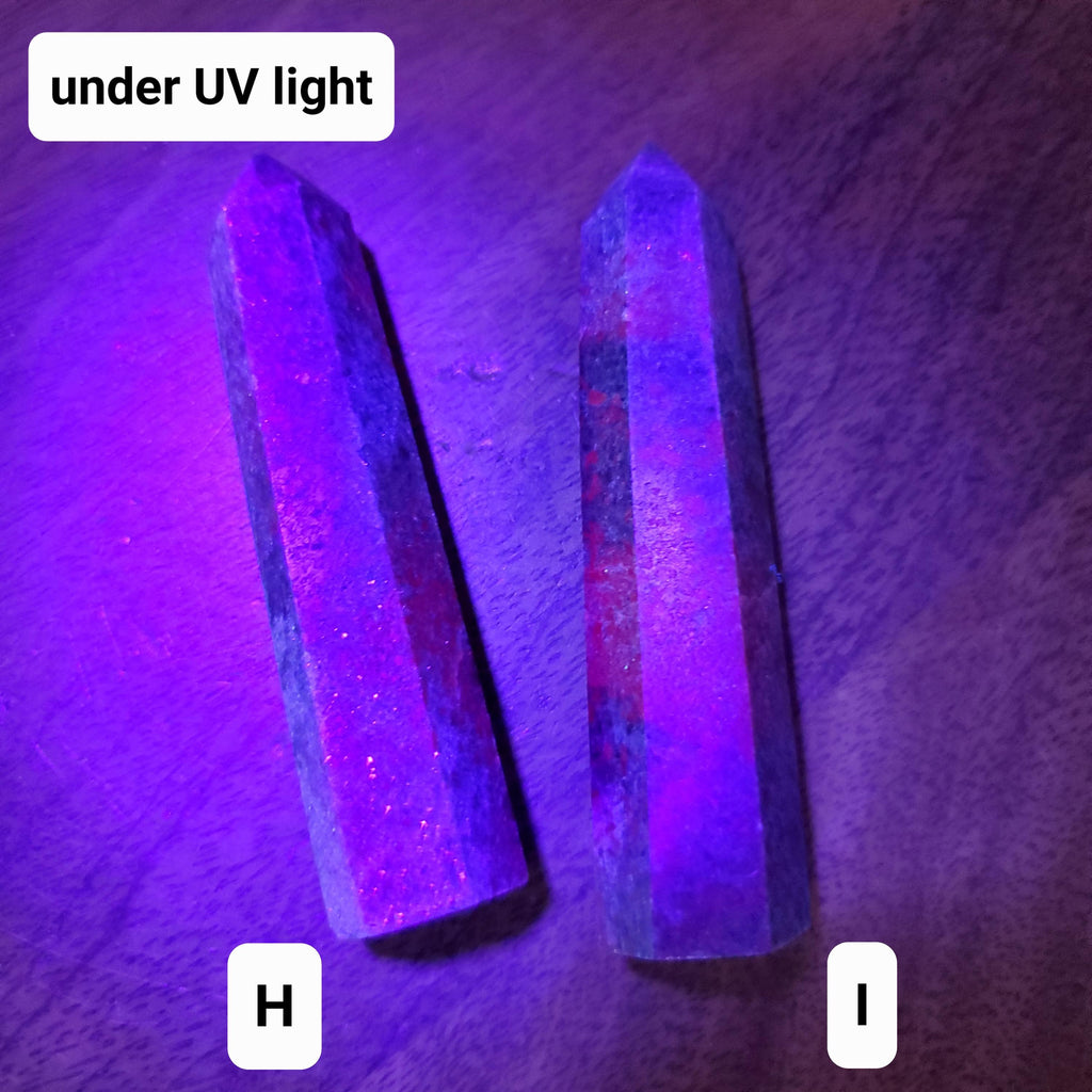 Ruby Kyanite Tower with UV light - Glowing UV Reactive Stone - Focus, Concentrate, Positivity, Balance Emotions - Ruby Crystal Point