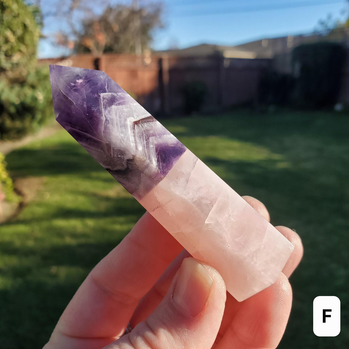 Rose Quartz & Dream Amethyst Tower - Unconditional Love, Calming, Connection, Energetic Protection - Crystal Generator Healing Gemstones