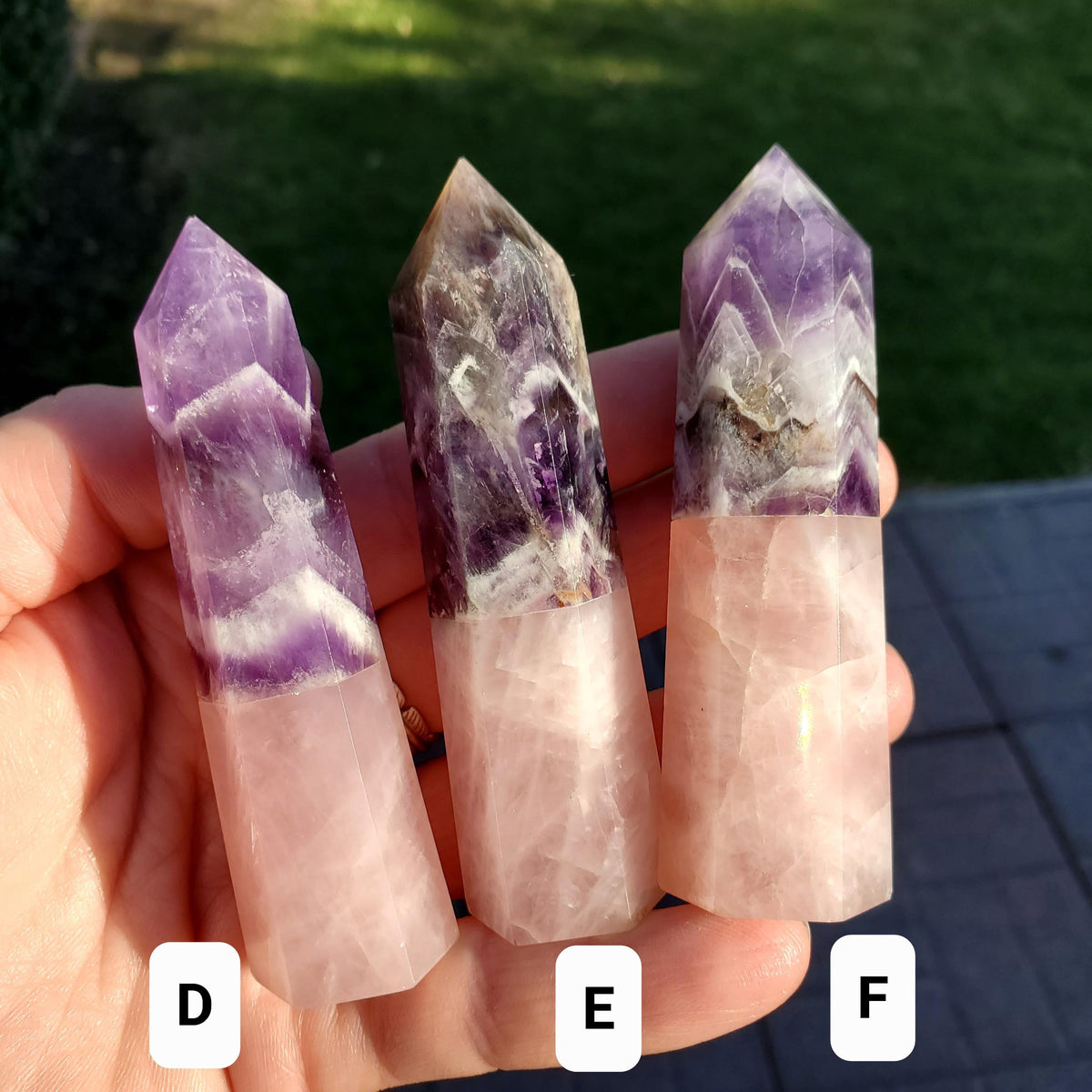Rose Quartz & Dream Amethyst Tower - Unconditional Love, Calming, Connection, Energetic Protection - Crystal Generator Healing Gemstones