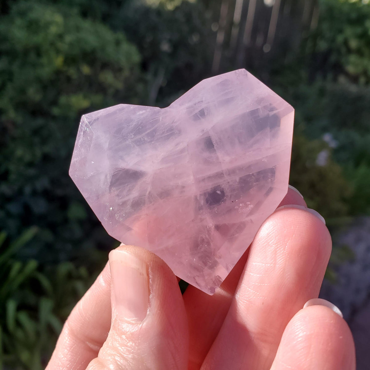 Small Rose Quartz Faceted Heart - Unconditional Love, Passion, Forgiveness - Pink Crystal Heart Stone Healing Crystals Gemstones
