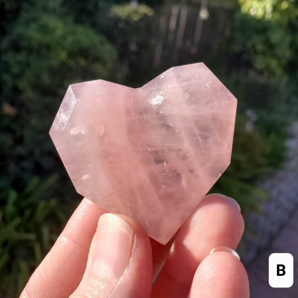 Small Rose Quartz Faceted Heart - Unconditional Love, Passion, Forgiveness - Pink Crystal Heart Stone Healing Crystals Gemstones