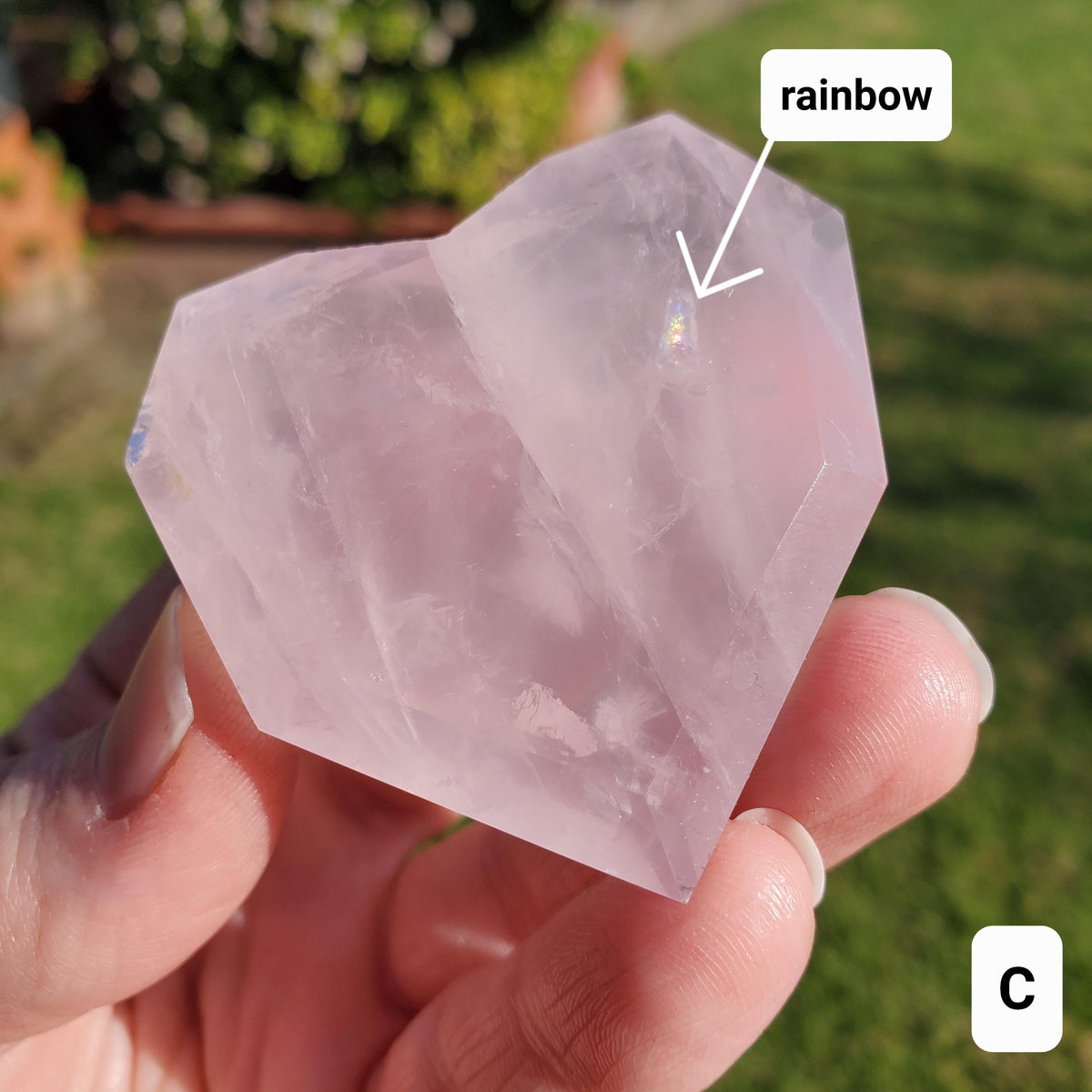 Small Rose Quartz Faceted Heart - Unconditional Love, Passion, Forgiveness - Pink Crystal Heart Stone Healing Crystals Gemstones