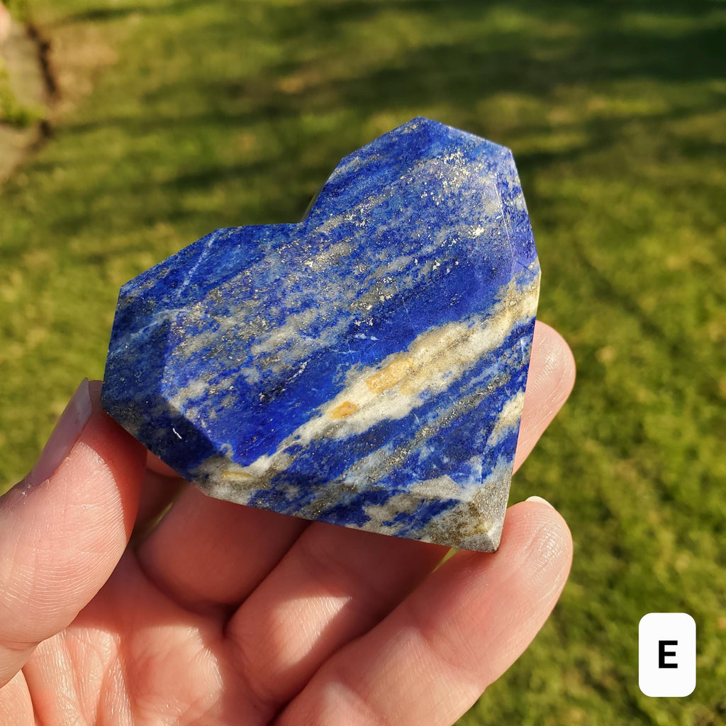Small Lapis Lazuli Faceted Heart - Speak Your Truth, Communication, Personal Power - Lapiz Lazuli Crystal Heart Healing Gemstone