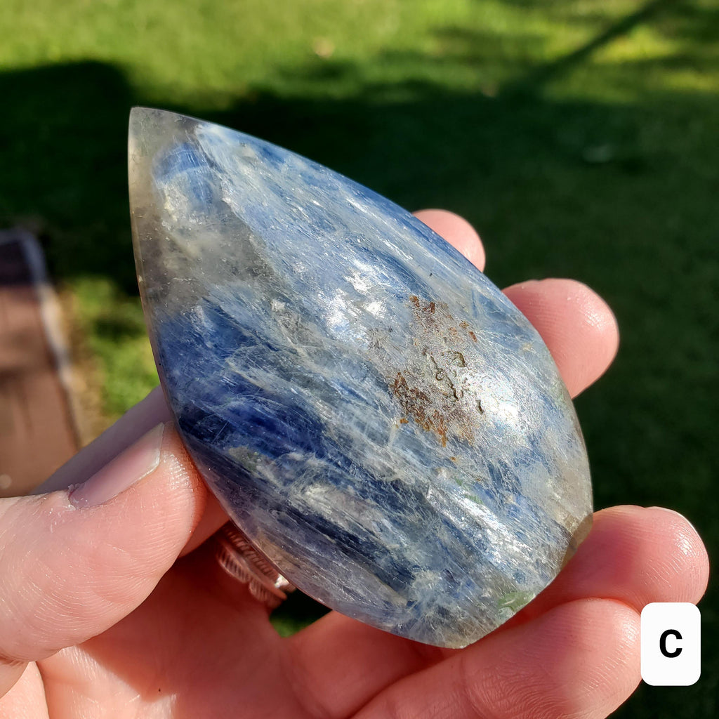 Flashy Blue Kyanite Flame - Calming, Clarity, Connection, Communication, Balances Chakras - Kyanite Crystal Flame Gemstone