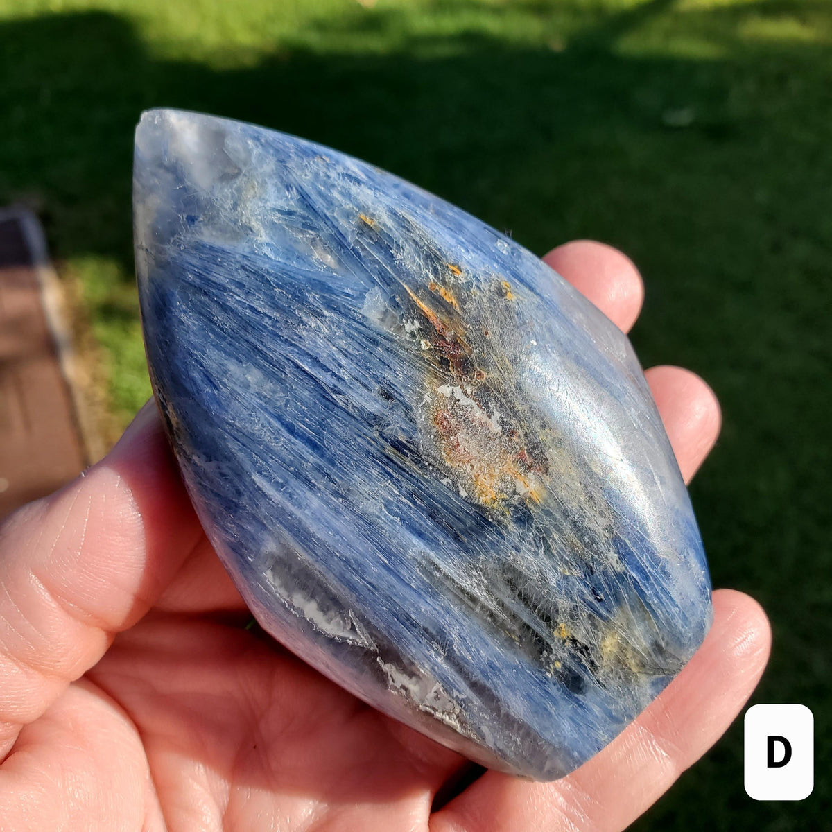 Flashy Blue Kyanite Flame - Calming, Clarity, Connection, Communication, Balances Chakras - Kyanite Crystal Flame Gemstone