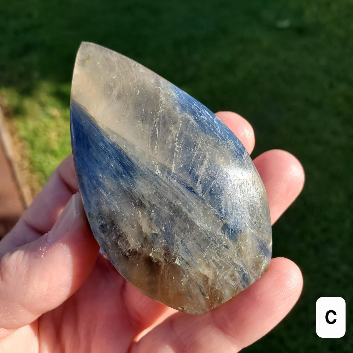 Flashy Blue Kyanite Flame - Calming, Clarity, Connection, Communication, Balances Chakras - Kyanite Crystal Flame Gemstone