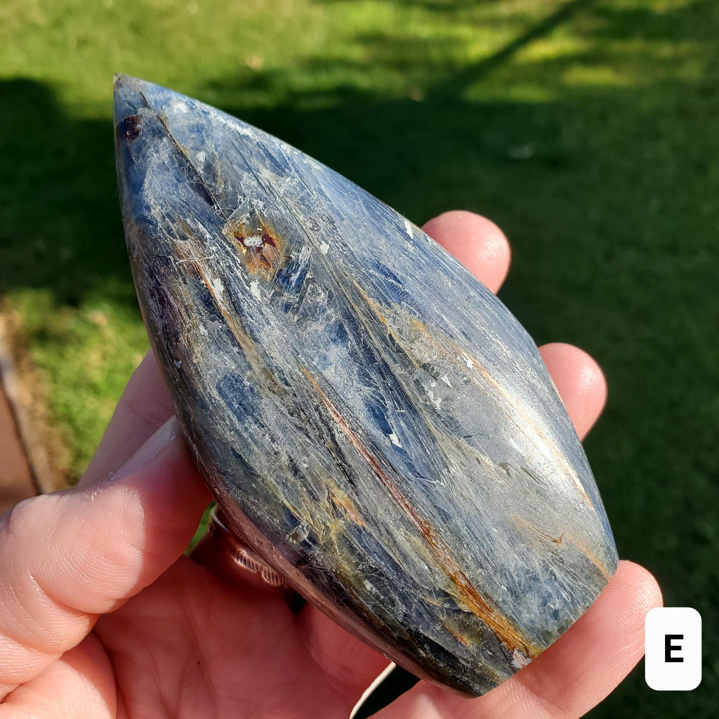 Flashy Blue Kyanite Flame - Calming, Clarity, Connection, Communication, Balances Chakras - Kyanite Crystal Flame Gemstone