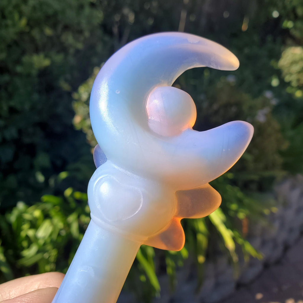 Pink Opalite Wand - Confidence, Boost Inner Power, Stabilizing - Magic Fairy Wand Healing Stone Crystals Gemstones