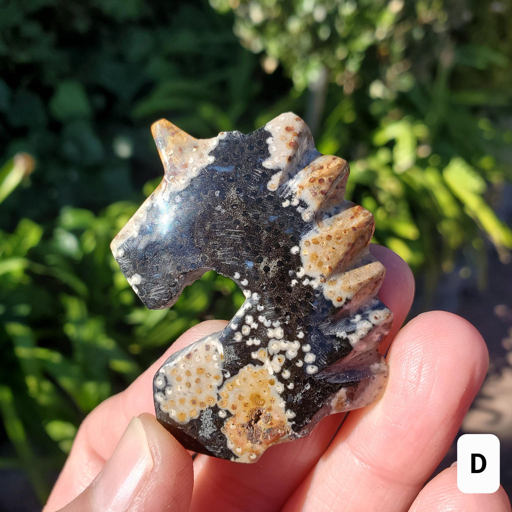 Small Petrified Palm Root Unicorn Carving - Calming, Cleansing, Positive Energy - Unicorn Crystal Stone Healing Crystals Gemstones