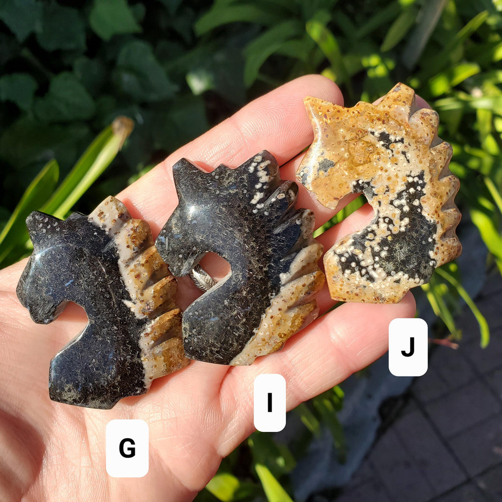 Small Petrified Palm Root Unicorn Carving - Calming, Cleansing, Positive Energy - Unicorn Crystal Stone Healing Crystals Gemstones