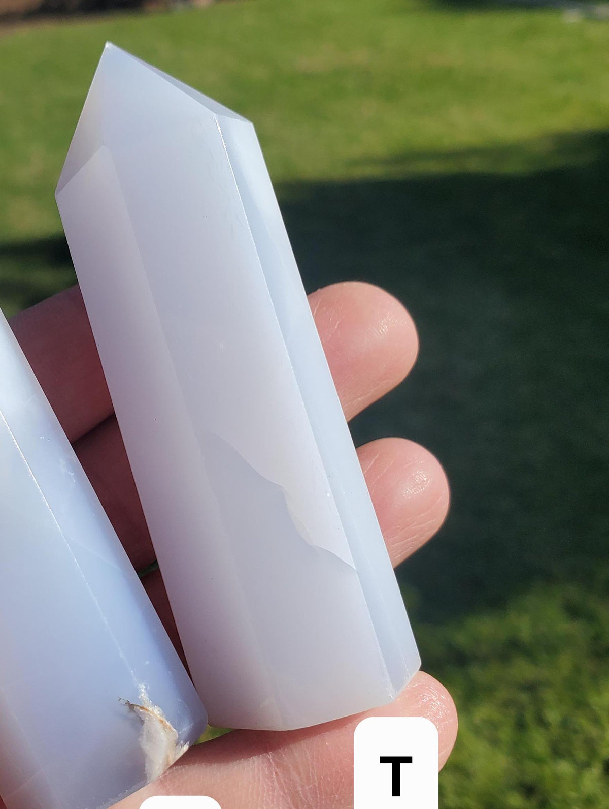 Blue Chalcedony Tower - Protective, Absorbs Negativity, Encourages Empathy, Calming - Chalcedony Crystal Point Healing Gemstones