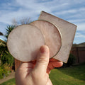 Rose Quartz Plate with Gold Edge - Unconditional Love, Compassion, Kindness - Crystal Plate Coaster Crystal Display Vanity Office Home