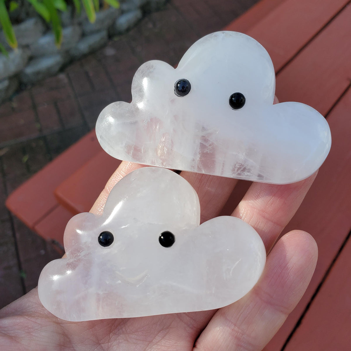 Happy Quartz Cloud - Counteracts the Negative, Magnifies Positive Energy, Cleanses the Aura - Clear Cute Cloud Crystal Healing Gemstone