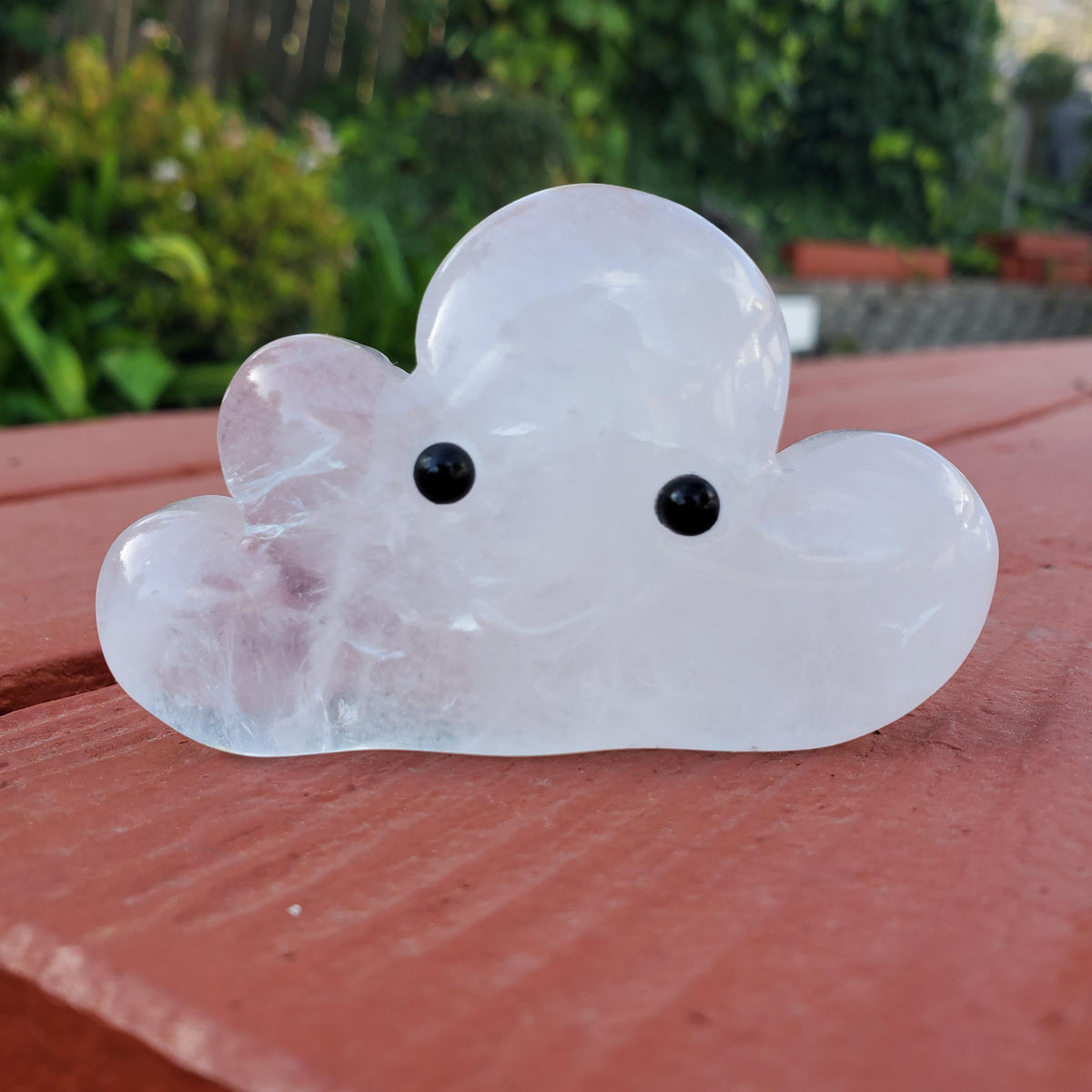 Happy Quartz Cloud - Counteracts the Negative, Magnifies Positive Energy, Cleanses the Aura - Clear Cute Cloud Crystal Healing Gemstone
