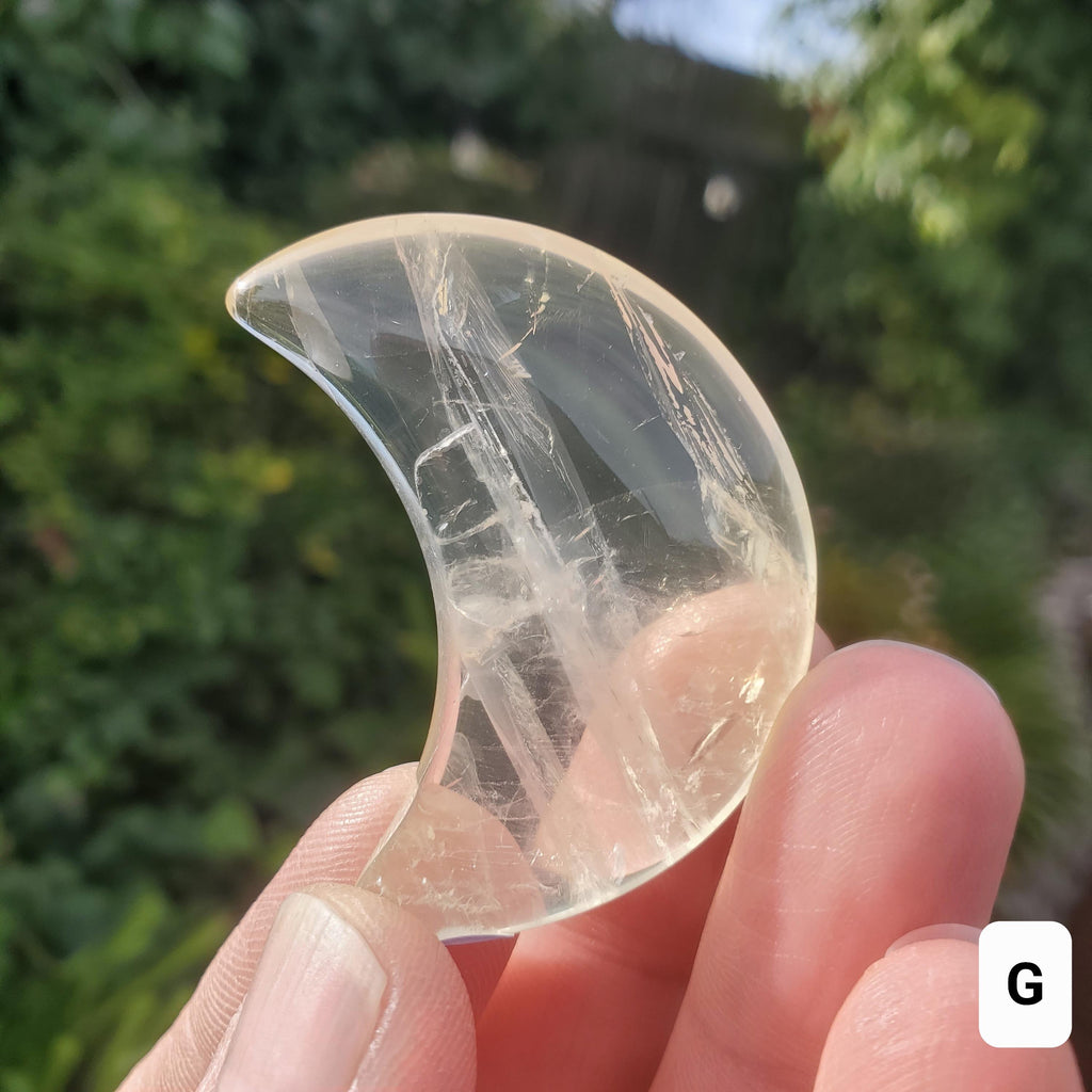 Small Citrine Moon - Abundance, Energizing, Creativity, New Beginnings - Citrine Golden Quartz Crystal Moon Healing Gemstone