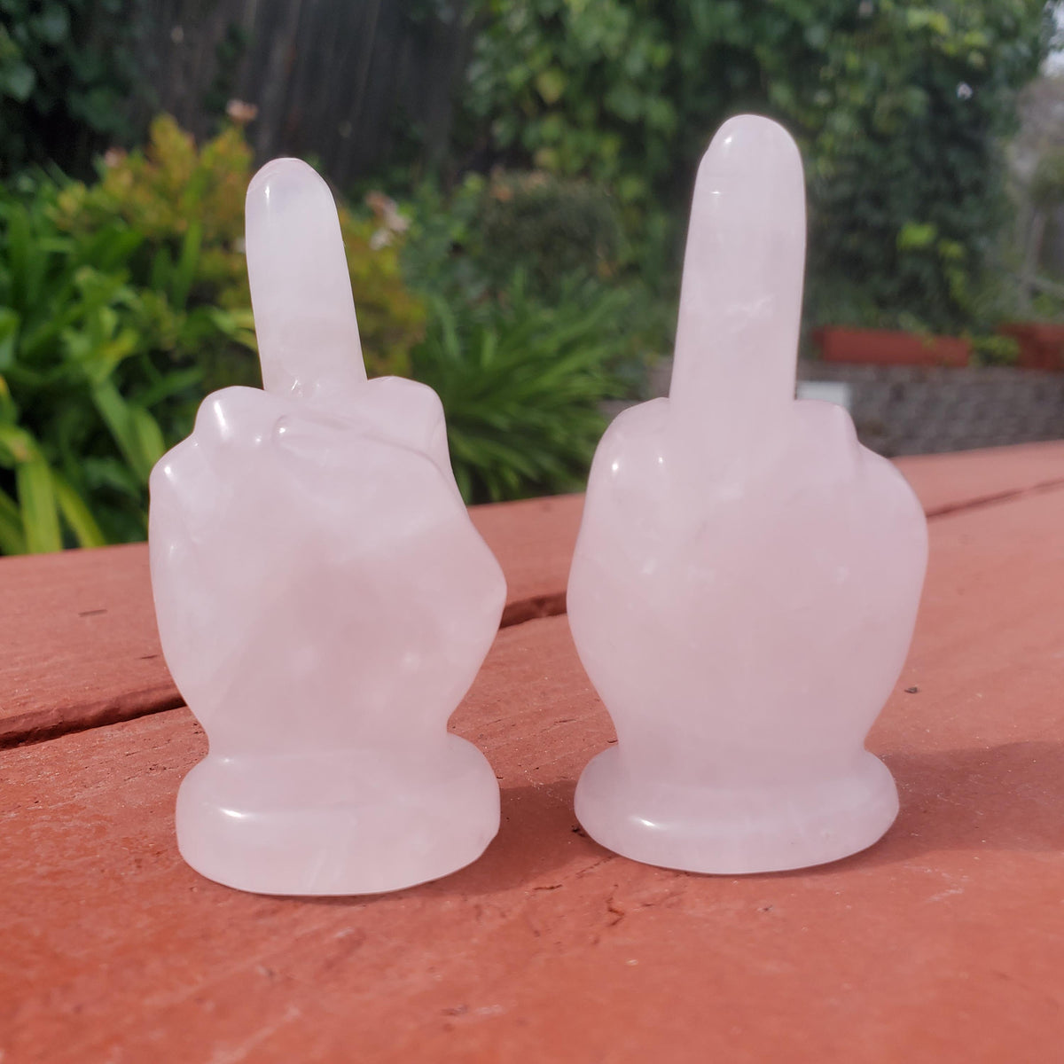 Small Rose Quartz Middle Finger - Unconditional Love, Compassion, Forgiveness, Understanding - 2.7" Pink Crystal Hand Carving Gemstones