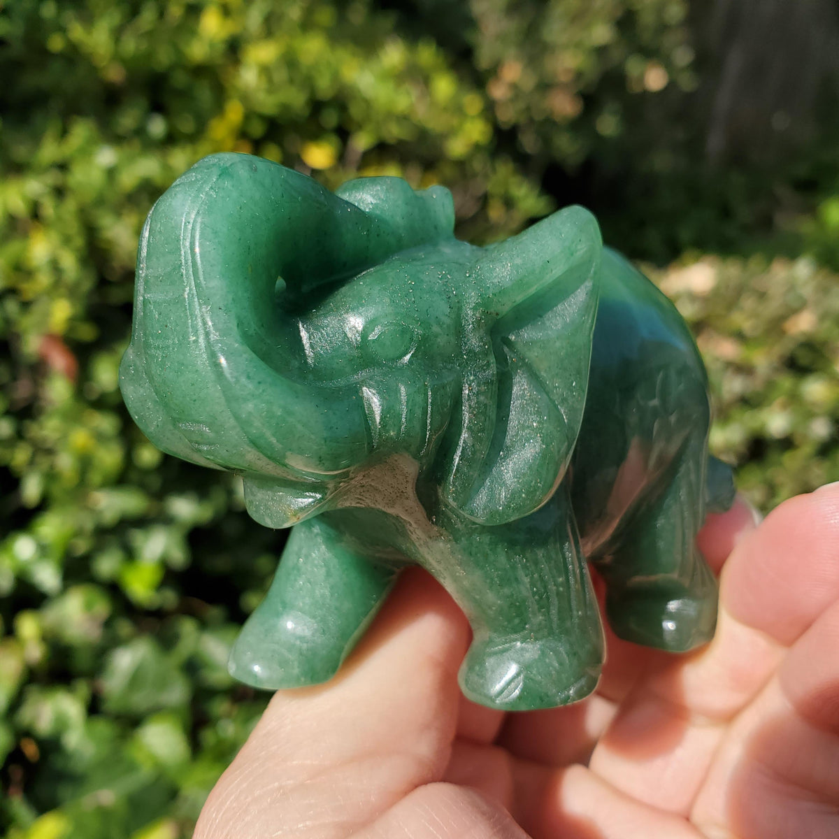 Green Aventurine Elephant - Prosperity, Manifestation, Wealth, Luck - Carved Crystal Elephant Healing Crystals Gemstones