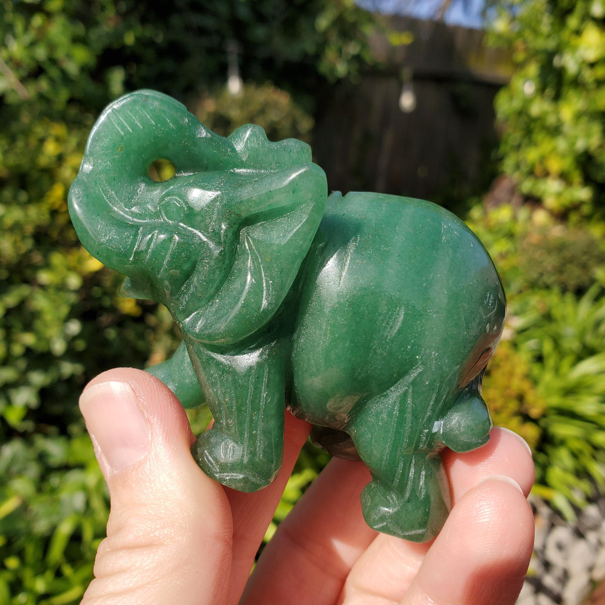 Green Aventurine Elephant - Prosperity, Manifestation, Wealth, Luck - Carved Crystal Elephant Healing Crystals Gemstones