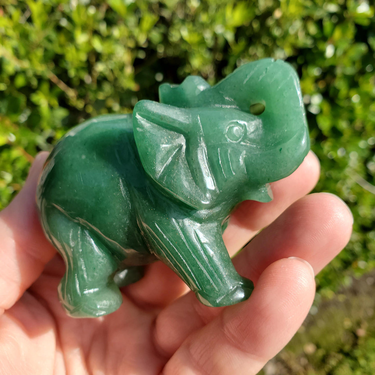 Green Aventurine Elephant - Prosperity, Manifestation, Wealth, Luck - Carved Crystal Elephant Healing Crystals Gemstones