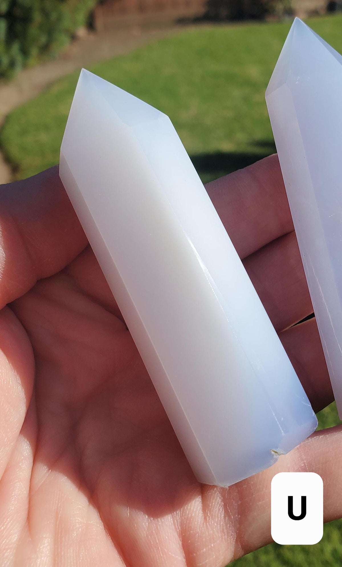 Blue Chalcedony Tower - Protective, Absorbs Negativity, Encourages Empathy, Calming - Chalcedony Crystal Point Healing Gemstones