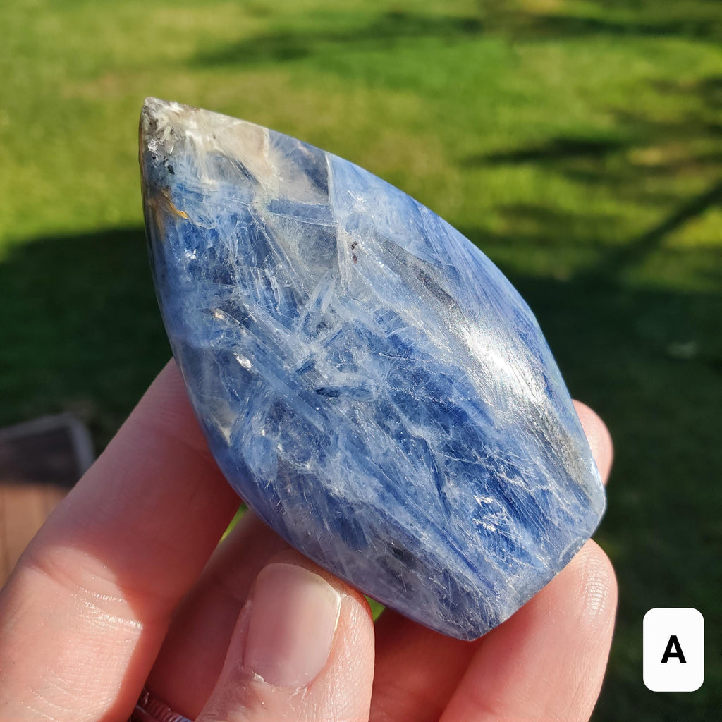 Flashy Blue Kyanite Flame - Calming, Clarity, Connection, Communication, Balances Chakras - Kyanite Crystal Flame Gemstone