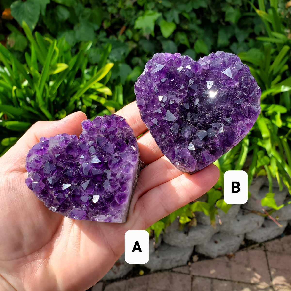 Chunky Amethyst Heart Cluster - Calming, Protection, Positivity - Purple Amethyst Geode Crystal Cluster Heart Healing Gemstones