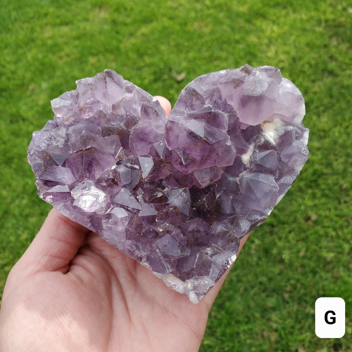 Chunky Amethyst Heart Cluster - Calming, Protection, Positivity - Purple Amethyst Geode Crystal Cluster Heart Healing Gemstones